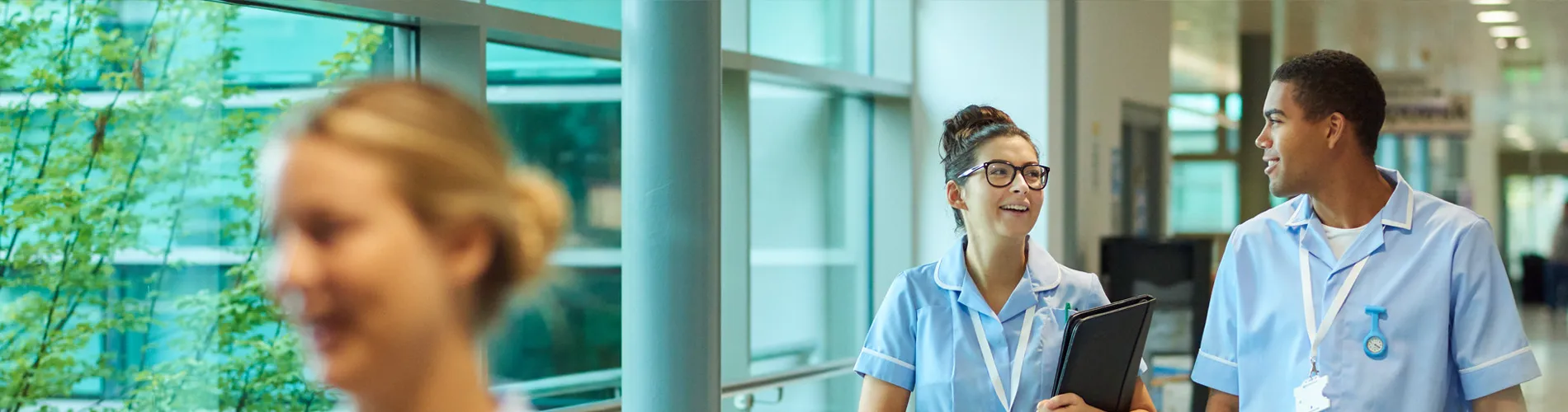 Nurses walking down a corridor