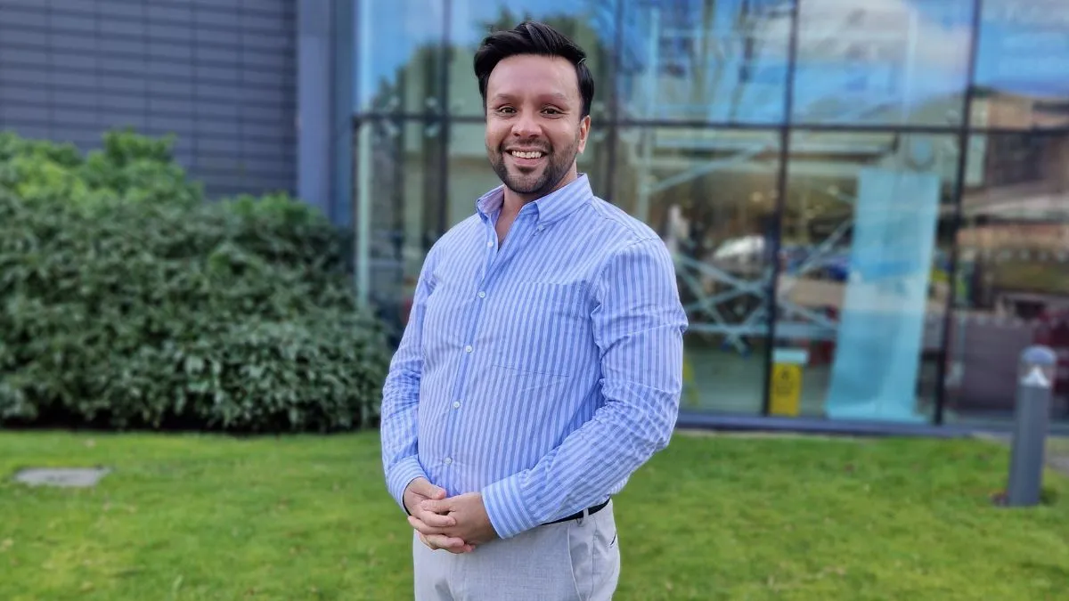 A picture of Salik Miah at the Main Campus in Horsforth.