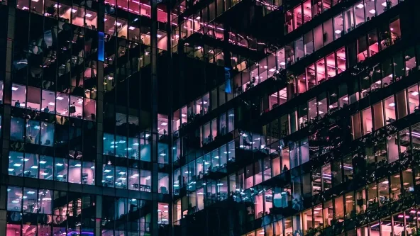 Illuminated offices .