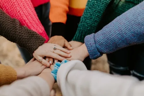 Hands in a circle.