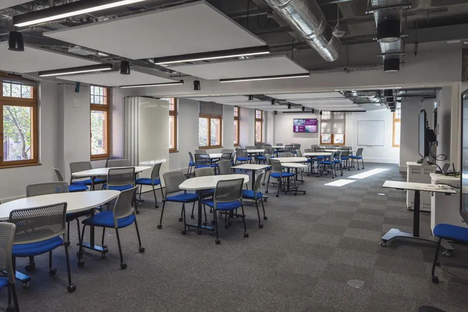 A typical teaching space at Leeds City Campus..