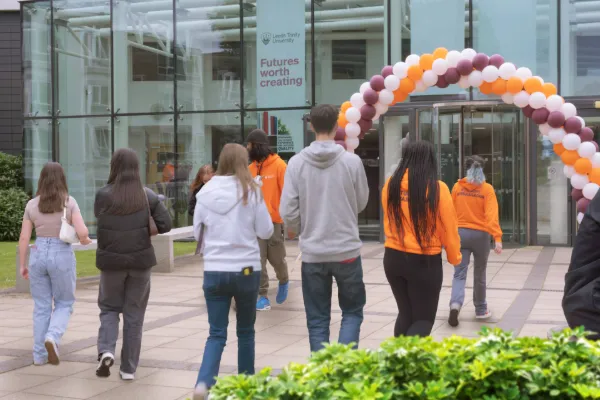 Students at a Leeds Trinity Open Day.
