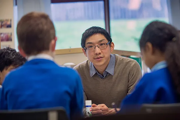 Student on placement at a school.