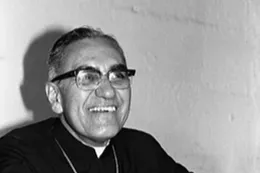 Black and white photograph of Archbishop Oscar Romero.