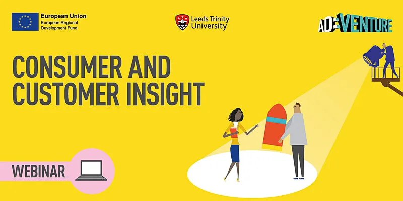 Consumer and customer insight event graphic.