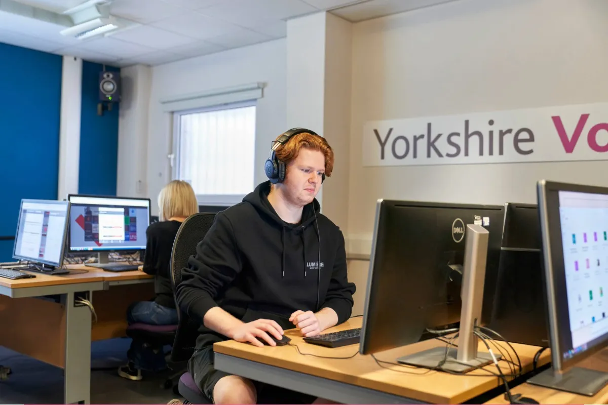 A student using the Computer.