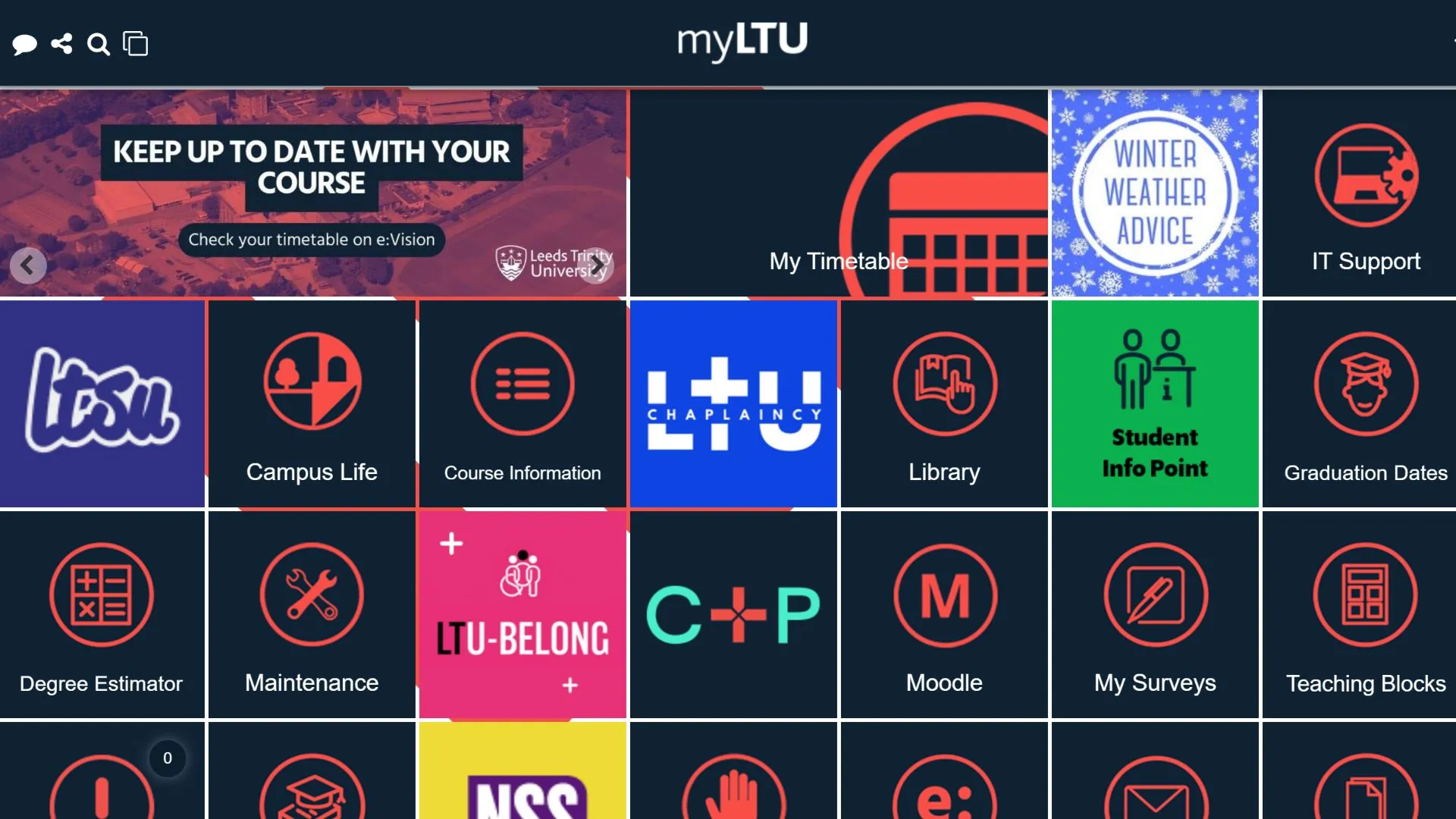 MyLTU homepage..