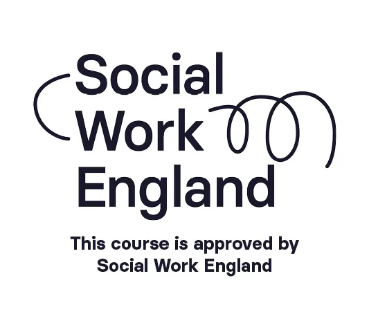 Logo of Social Work England, Navy option..