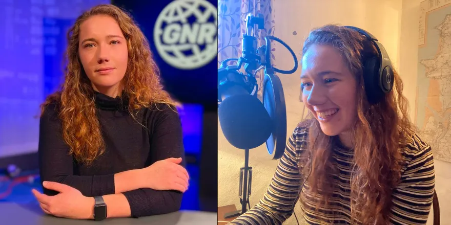 Journalism student in TV and radio studios.