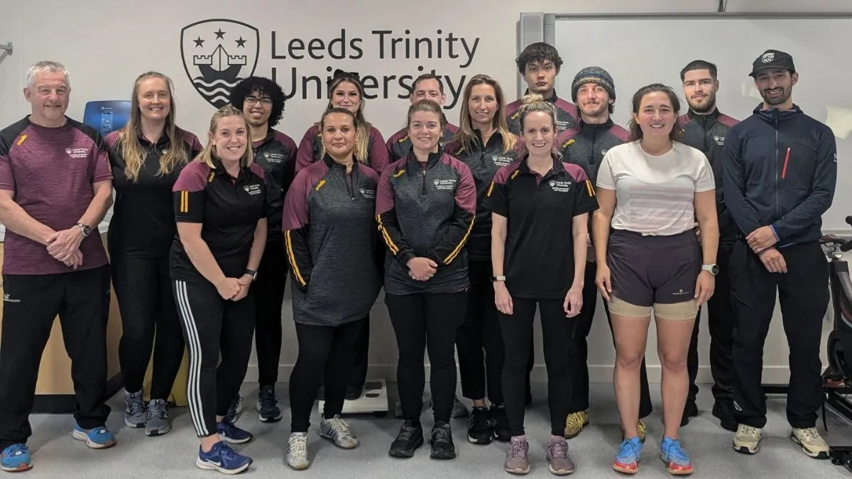 A group picture of staff and students from the School of Sport and Wellbeing.