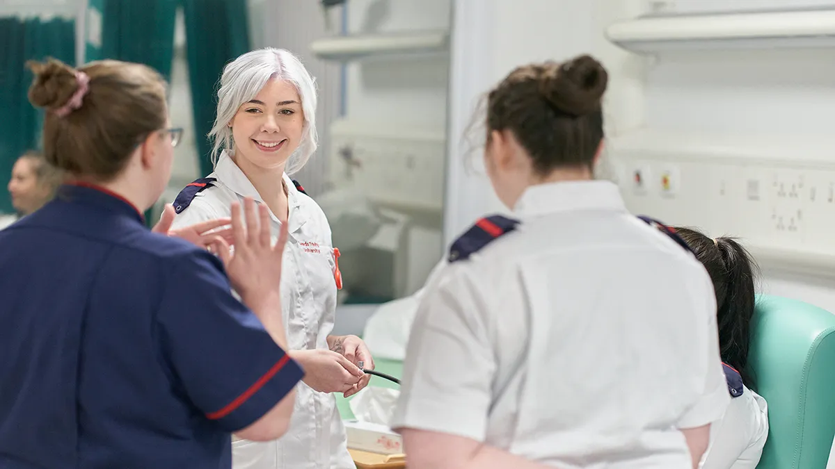 Nursing students on placement.