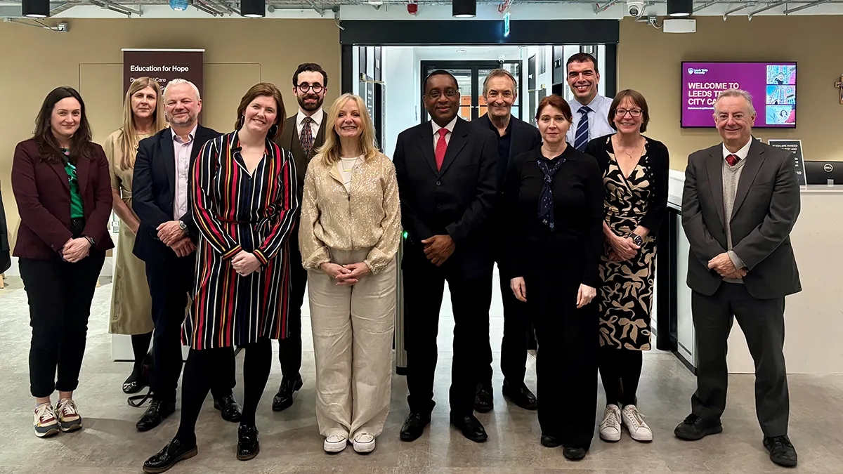 A group shot of Tracy Brabin, Mayor of West Yorkshire, Professor Charles Egbu, Leeds Trinity University Vice-Chancellor and other key stakeholders and vice-chancellors in the region..