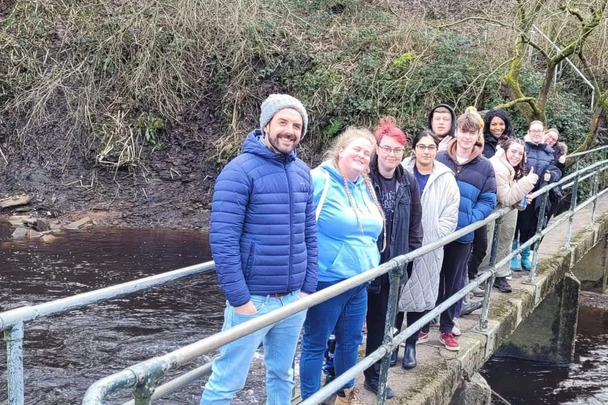 Photo of staff and students at the Forest School trip..
