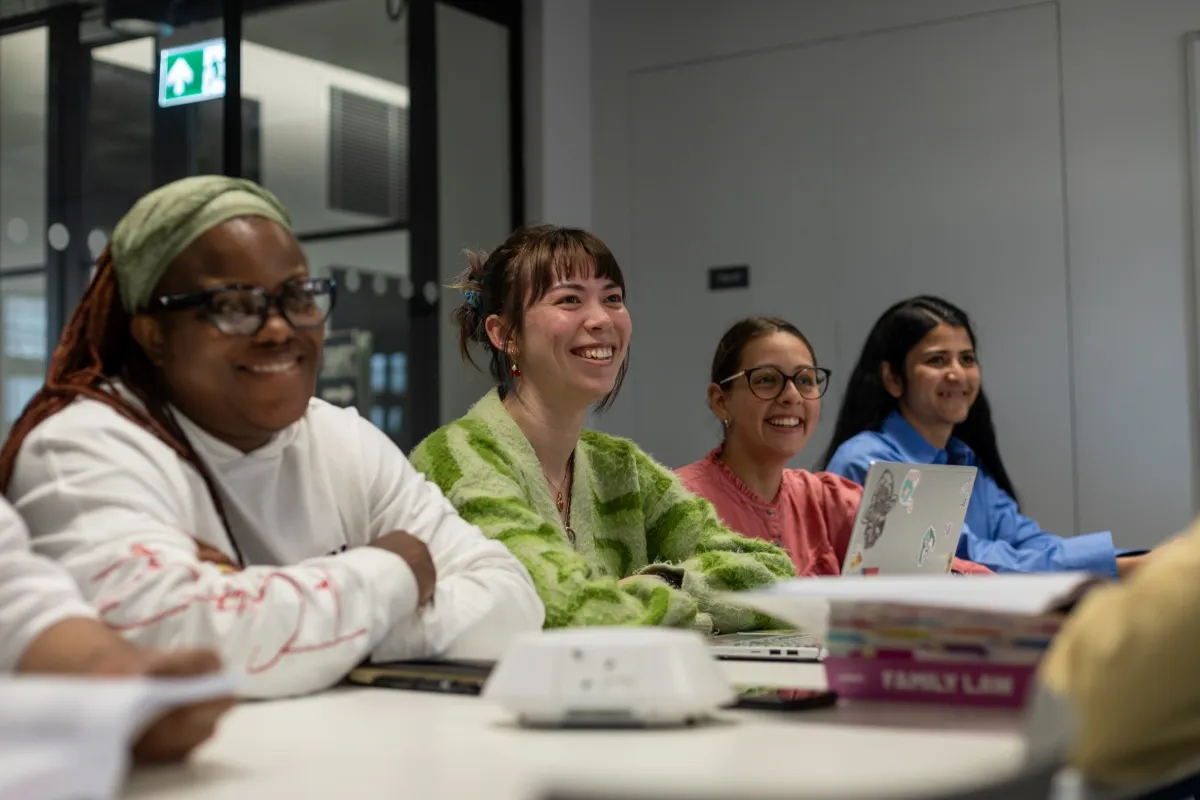 Students in a classroom at Leeds City Campus.