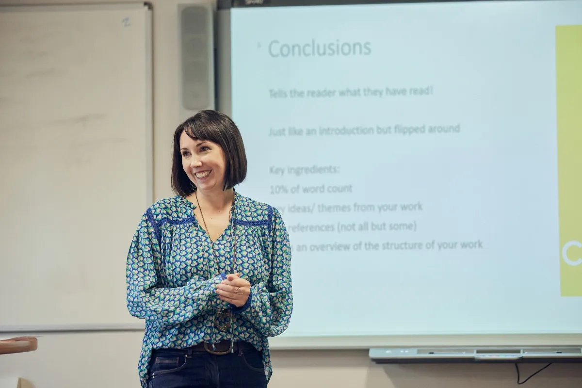 Lecturer presenting to class