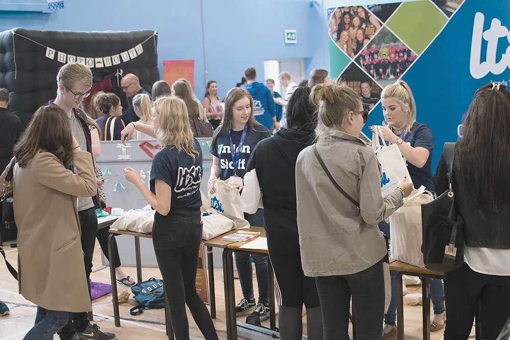 LTSU fair in the sports hall.
