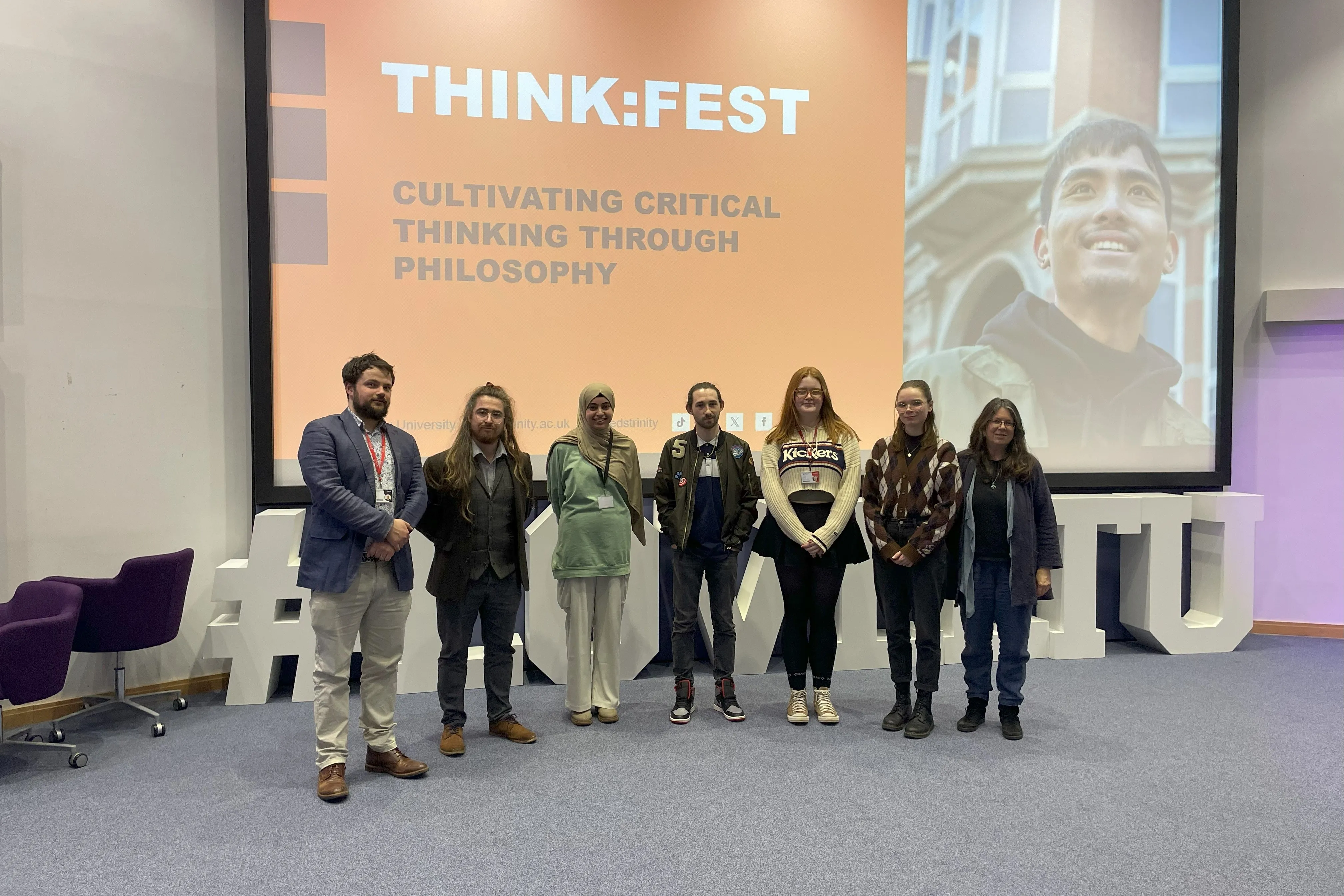Image of staff and students at Think Fest..