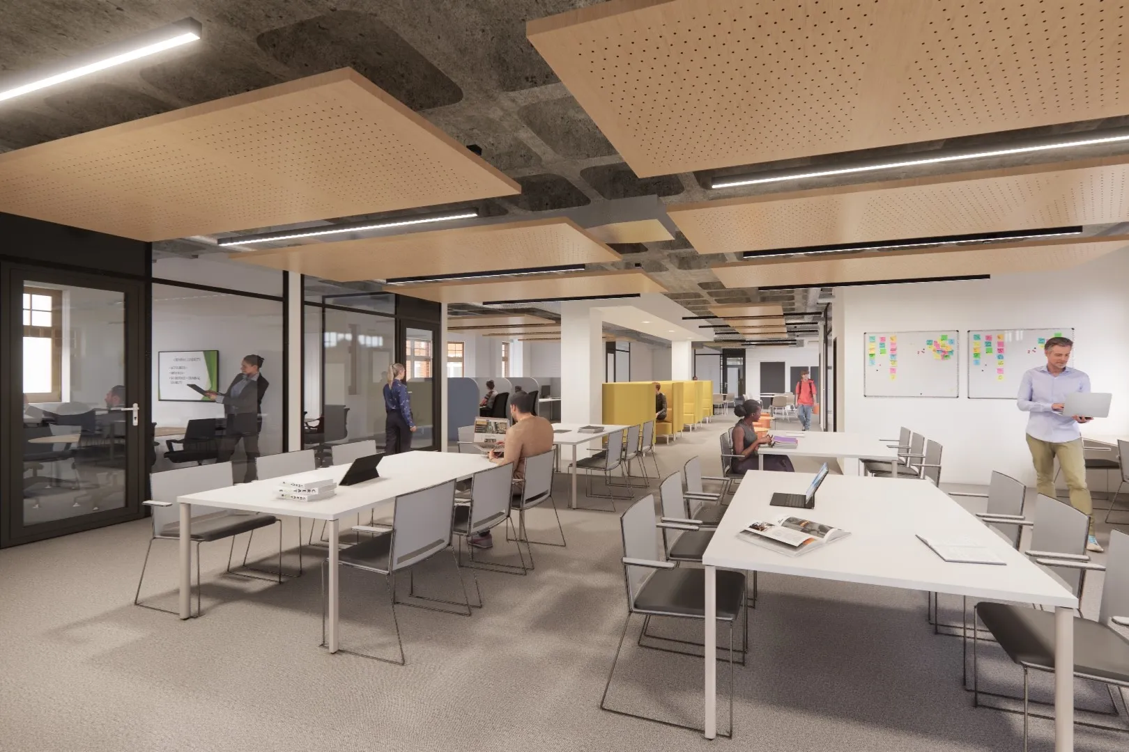 Digital Mock of Leeds City Campus Study Lounge.