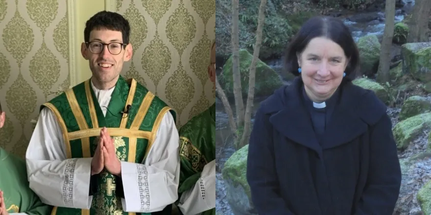Two separate images of a man and a woman.