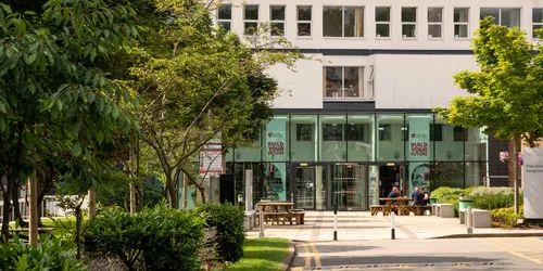 Main entrance to university building