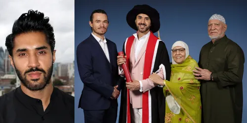 Filmmaker Mobeen Azhar and family at our Honorary Fellowship evening