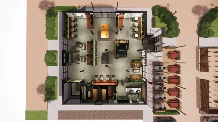 Clarence Dock Village Ground Floor Overhead Mock Up