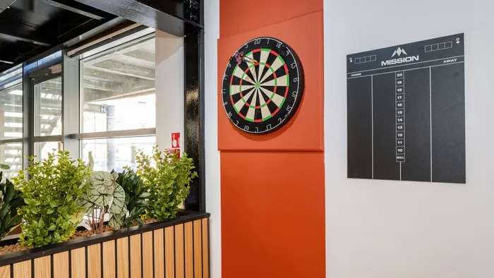 Clarence Dock Village common room dartboard