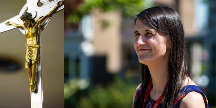 Blog author stood outside university campus