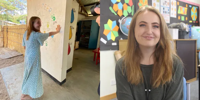 Female student sat in classroom.