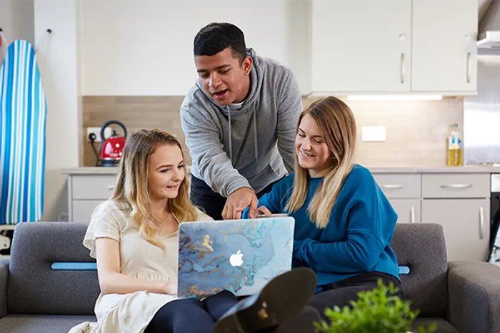 Students living in socialising in 