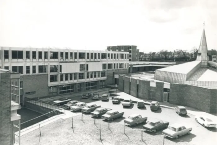 Front entrance of Leeds Trinity in the 1960s.