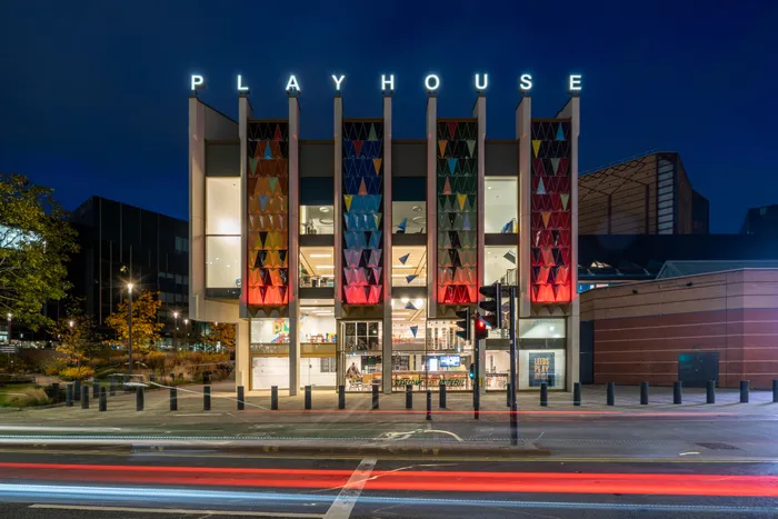 Leeds Playhouse at night