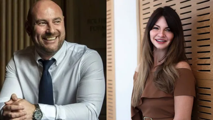 A picture of a male academic next to a picture of a female academic