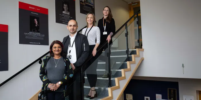 People stood on stairs