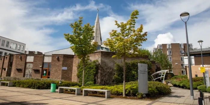 A view of the Chapel from in front of main reception