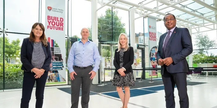 From left to right: Sue Carr, Simon Errington, Olivia Briddon, Professor Charles Egbu