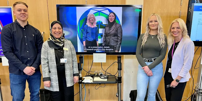 Nick Ducker, Dr. Antesar, Lauren Brown and Katherine Blair present Globalizer