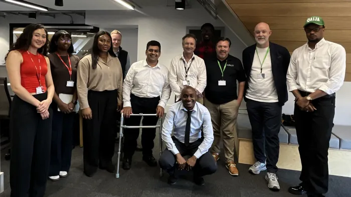 A group of students, business leaders and lecturers at the launch of the SPARK programme at Leeds Trinity University.