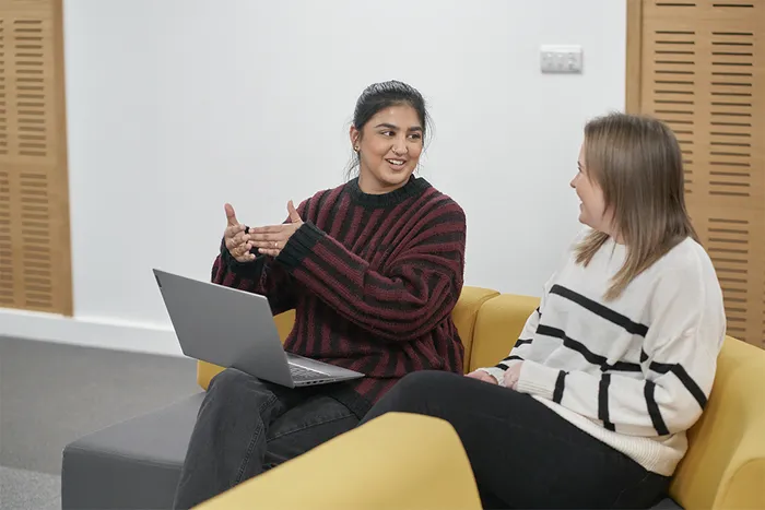 Students talking and sharing ideas in AKLC