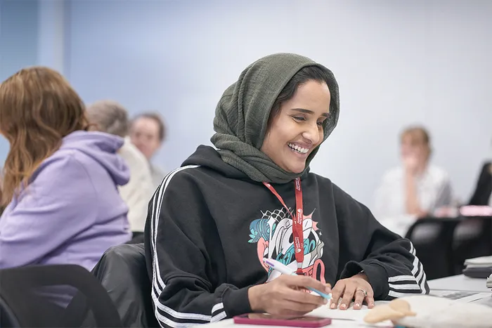 Postgraduate student in a seminar