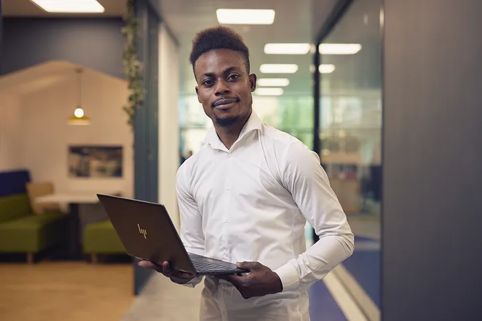 Student on placement in an office