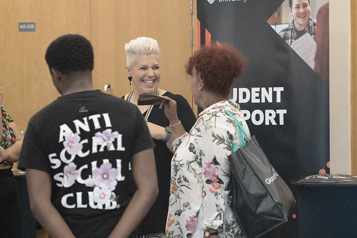 Student support and wellbeing stand at Open Day