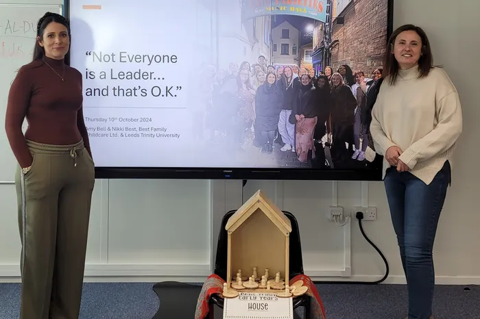 Image of Best Childcare delivering a talk to students.