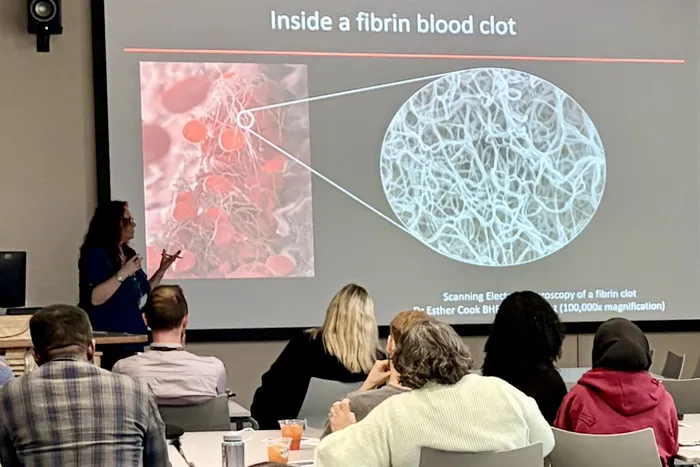 Image of Dr Kerrie Smith at the School of Health and Life Sciences Research Conference.