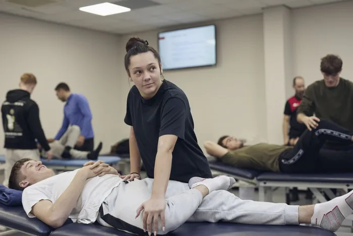 Image of a student in a Sports Therapy Clinic.