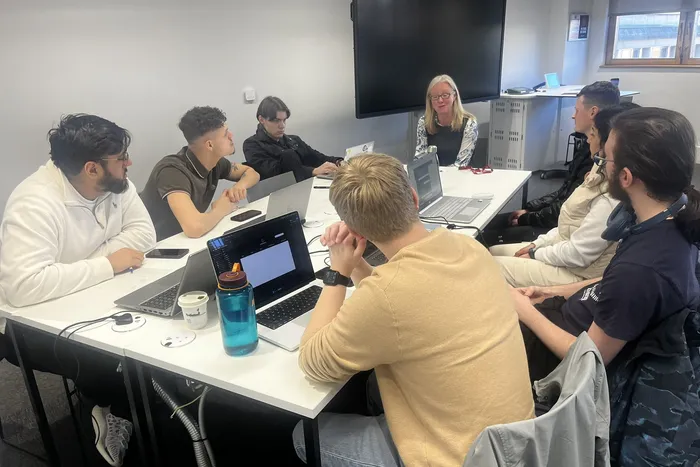 image of law students at the Legal Tech in Leeds student Hackathon.