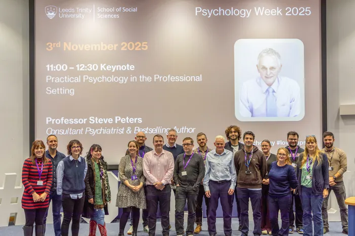 Psychology team photo with Professor Steve Peters.