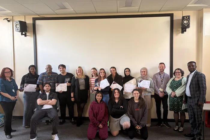 Staff and students at the School of Health and Life Sciences Research Conference.